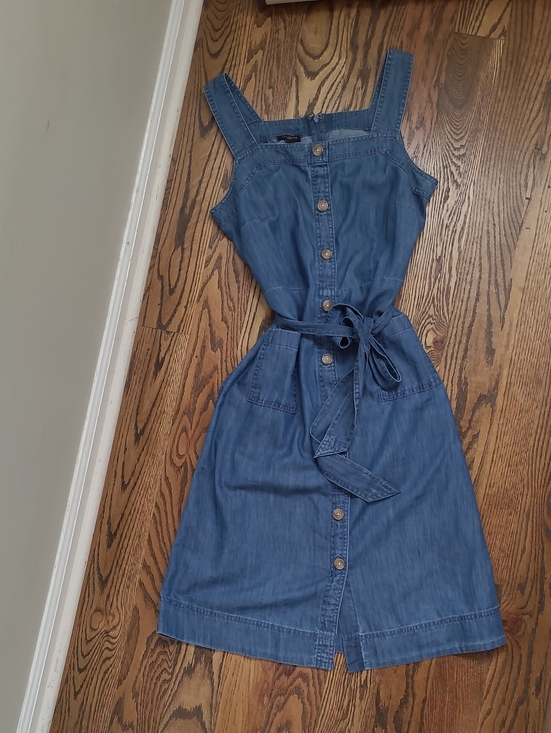 Talbots Dresses & Skirts - Talbots Cotton Denim Tie Waist Dress Size 4P